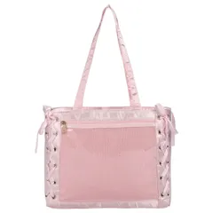 [ハルジオ] 痛バッグ a4 痛バ 痛バック 推し活バッグ 痛バック いたバック トートバッグ トート ホワイト シルバー ブルー ピンク 白 銀色 青 水色 可愛い おしゃれ リボン 大容量 人気 いたばっぐ いたばっく いたば 軽い 軽量 (ピ [ピンク]