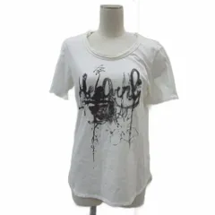 ディーゼルブラックゴールド DIESEL BLACK GOLD 半袖Tシャツ カットソー シルク S 白 ホワイト グラフィックプリント ラウンドネック /YS33 ■GY61
