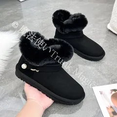 【新品未使用】スノーブーツ ムートンブーツ レディース 暖かい 裏起毛 ボア ショートブーツ シューズ 歩きやすい 厚底 ショート 滑らない 防寒靴 滑り止め お洒落 通学 通勤 CZH1224P534