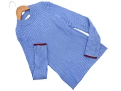 Discoat ディスコート リブ ニット セーター sizeM/青 ◇■ レディース