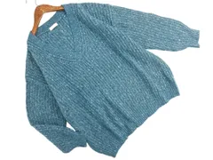 earth music&ecology アースミュージック＆エコロジー Vネック ニット セーター sizeF/緑 ◇■ レディース