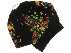 ZARA WOMAN ザラ ウーマン 裏起毛 刺繍 スウェット sizeS/黒 ◇■ レディース