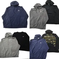 古着卸 まとめ売り ナイキ NIKE スウェット 7枚セット (メンズ 2XL /3XL ) スウォッシュ フーディー カモ柄 ボーダー 中古 古着 ND1873