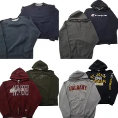 古着卸 まとめ売り チャンピオン Champion スウェット 8枚セット (メンズ L ) ジップパーカー フーディー カレッジ風 中古 古着 ND1864