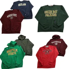 古着卸 まとめ売り チャンピオン Champion スウェット 7枚セット (メンズ L /XL ) ハーバード カレッジ ラグラン 前V 中古 古着 ND1956