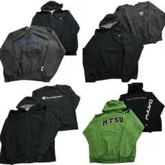 古着卸 まとめ売り チャンピオン Champion スウェット 8枚セット (メンズ XL ) フルジップ ワンポイント クルーネック 中古 古着 ND1954