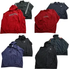 古着卸 まとめ売り アディダス adidas スウェット 8枚セット (メンズ 2XL /3XL ) フルジップ カレッジ風 アーチロゴ 中古 古着 ND1944