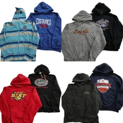 古着卸 まとめ売り カラー パーカー スウェット 8枚セット (メンズ M ) ボーダー カレッジチーム 英文字 中古 古着 ND2039