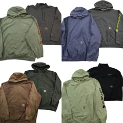 古着卸 まとめ売り カーハート carhartt スウェット 8枚セット (メンズ 2XL ) スタンドカラー ハーフジップ ワンポイント 中古 古着 ND2050