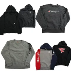 古着卸 まとめ売り ブランドMIX スウェット 6枚セット (レディース XL /2XL ) チャンピオン カーハート ノースフェイス 中古 古着 ND2079