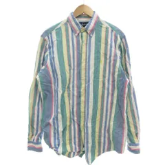 ラルフローレン RALPH LAUREN ボタンダウンシャツ 長袖 BD カジュアル ストライプ ポニー刺繍 L マルチカラー /GV ■GY53