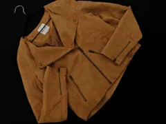 KOE コエ スウェード調 ノーカラー ライダース ジャケット sizeS/キャメル ◇■ レディース