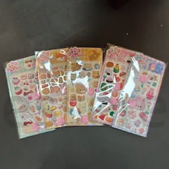 立体ステッカー 5枚セット 3D立体シール DIY 手帳素材 女の子向け ジュエリーデザイン キッズ スマホデコ デコレーション キャラクター かわいい