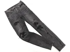 AMERICAN EAGLE アメリカンイーグル ダメージ加工 ストレッチ スキニー デニムパンツ size4/黒 ■■ レディース