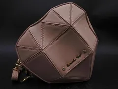 Samantha Vega サマンサベガ ホリデーコレクション フェイクレザー 多角形 ラメ ハート ショルダー バッグ ピンクベージュ ■■ レディース