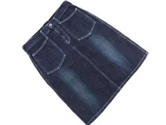 D.M.G. ドミンゴ Aライン 台形 デニムスカート sizeM/紺 ■■ レディース