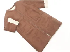 KBF ケービーエフ アーバンリサーチ フェイクムートン リバーシブル ジップアップ ノーカラー コート sizeＯｎｅ/ブラウンｘベージュ ◇■ レディース