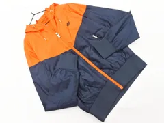 NIKE ナイキ ウインドブレーカー ジップアップ パーカー sizeM/オレンジｘ紺 ◇■ レディース
