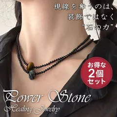 【お得な2本セット】天然石 チョーカー ネックレス 45cm パワーストーン レディース NEK メンズ スノーフレークオブシディアン タイガーアイ アクセサリー 7986642 【B】
