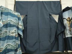平和屋着物○男性 紬 アンサンブル 長襦袢(袷)セット 格子 正絹 逸品