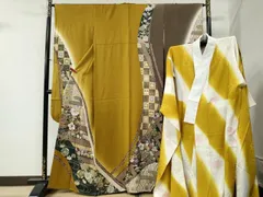 平和屋着物●豪華振袖・長襦袢セット　作家物　駒刺繍　雪輪花唐草文　暈し染め　金彩　正絹　逸品　CABB4382yc