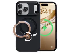 【上質仕上げ・ラグジュゴールド】CASEKOO iPhone 17 Pro 用 ケース 360度回転スタンド MagSafe対応 米軍MIL規格 360°全方向耐衝撃 横縦両立 耐衝撃 MagSafe対応 マット仕上げ 黄変防止 ワイヤレス充電対応 ストラップ