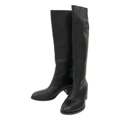 GUCCI グッチ インターロッキングGレザーロングブーツ 246659 ブラック 36