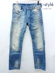 F227 [人気] DIESEL ディーゼル デニムパンツ 28 インディゴ POIAK 0808Y SPECIAL EDITION ダメージ加工 イタリア製 | Q★