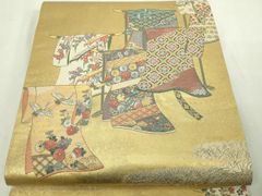 平和屋本店□極上 アンティーク 大正ロマン 振袖 駒刺繍 桐竹鳳凰文