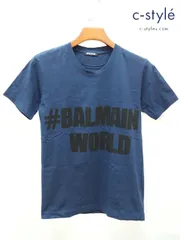 L760 [人気] BALMAIN バルマン Tシャツ XS ネイビー 半袖 プリント | ★
