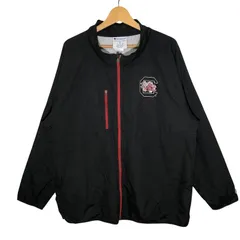 Champion チャンピオン GAME COKS ゲームコックス カレッジ ナイロンジャケット 長袖 バックプリント ワンポイントプリント オーバーサイズ ビッグシルエット Vietnam製 XLサイズ ブラック