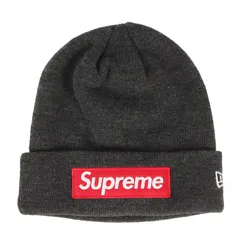 【美品】Supreme シュプリーム ビーニー チャコール | 21AW NEW ERA ボックスロゴ ニット ビーニー (Box Logo Beanie) | ブランド ニットキャプ 帽子【メンズ】【中古】