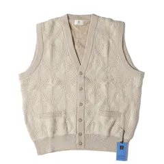 【新品】LANVIN ランバン ベスト ベージュ ライトブラウン サイズ:50 | ジオメトリック ジャガード カシミヤ ニット ベスト | CLASSIQUE | MADE IN JAPAN | トップス セーター 【メンズ】