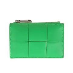 BOTTEGA VENETA ボッテガヴェネタ ポーチ | ワイド イントレチャート レザー キーポーチ パラキート | イタリア製 | ブランド ファッション アイテム【メンズ】【中古】