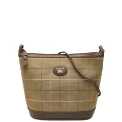 バーバリー チェック 斜め掛け ショルダーバッグ カーキ マルチカラー キャンバス レザー レディース BURBERRY【1-0246325】