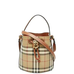 バーバリー ノバチェック TBロゴ ハンドバッグ ショルダーバッグ 2WAY ベージュ マルチカラー PVC レザー レディース BURBERRY【1-0248156】