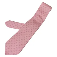 HERMES(エルメス) ネクタイ メンズ - ライトピンク×ピンク H柄