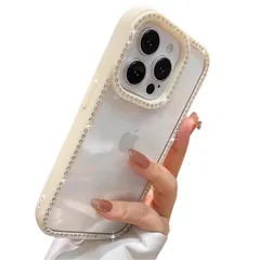 竹下工房 ラインストーンケース キラキラ かわいい 韓国 foriPhone SC-100 (ホワイト, iPhone13pro) [ホワイト] [iPhone13pro]