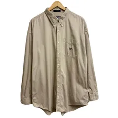 CHAPS チャップス RALPH LAUREN  ラルフローレン ボタンダウンシャツ コットンシャツ ポケット付き 長袖シャツ ワンポイントロゴ 刺繍 ベージュ XXLサイズ No.L879