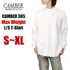 【新品・未使用】【ホワイト／白】【S～XL】キャンバー 長袖 Tシャツ 305 大きいサイズ ヘビーウェイト メンズ レディース マックスウェイト CAMBER max weight ヘビーウェイト ロンT 厚手 綿100％ 8oz USAモデル ブランドのサムネイル