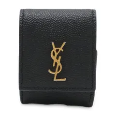 SAINT LAURENT PARIS サン ローラン パリ YSL イブサンローラン AirPods エアーポッズ イヤホンケース レザー ブラック 黒 ゴールド金具 612111のサムネイル