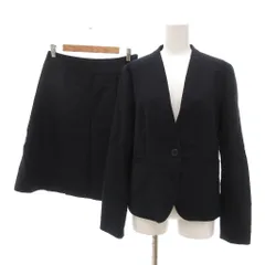 クミキョク 組曲 KUMIKYOKU セットアップ スーツ ジャケット スカート ウール 3 ネイビー /UO