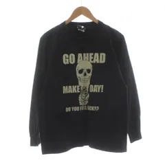 ヒステリックグラマー HYSTERIC GLAMOUR Tシャツ カットソー 長袖 クルーネック スカル ロゴ プリント L 黒 ブラック 4CT-1601 /KU