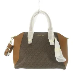 マイケルコース MICHAEL KORS トートバッグ サッチェル 2way ショルダーバッグ レザー 革 MKロゴ モノグラム 茶 ブラウン /CK17 ■GY13