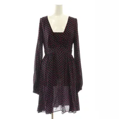 ヌメロヴェントゥーノ N°21 シルク混 ドットワンピース ひざ丈 長袖 38 黒 ブラック /AT ■OS ■SH