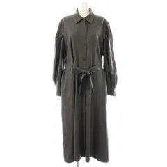 セオリーリュクス theory luxe 24AW SUAVE SAXONY SHAZ ワンピース ロング 長袖 38 グレー /HK ■OS