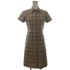 バーバリーズブルーレーベル Burberry's BLUE LABEL 半袖 シャツ ワンピース ノバチェック ひざ丈 ベージュ系 38