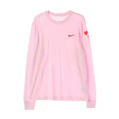 ナイキ 24SS ハート ロゴ バレンタインデー 長袖 Tシャツ ピンク