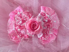 ハンドメイド 姫ギャル ヘアクリップ リボンヘアピン