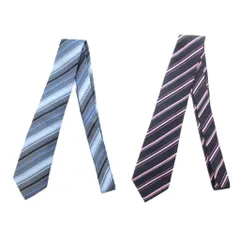 ポールスミス PAUL SMITH コレクション ネクタイ 2点セット まとめ ストライプ 絹 シルク 青 ブルー 紺 ネイビー /JS IBO83